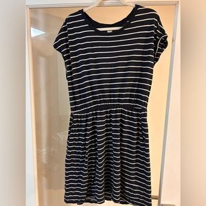 Navy Striped Dress/ Size M